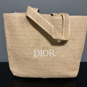 Dior raffia tote